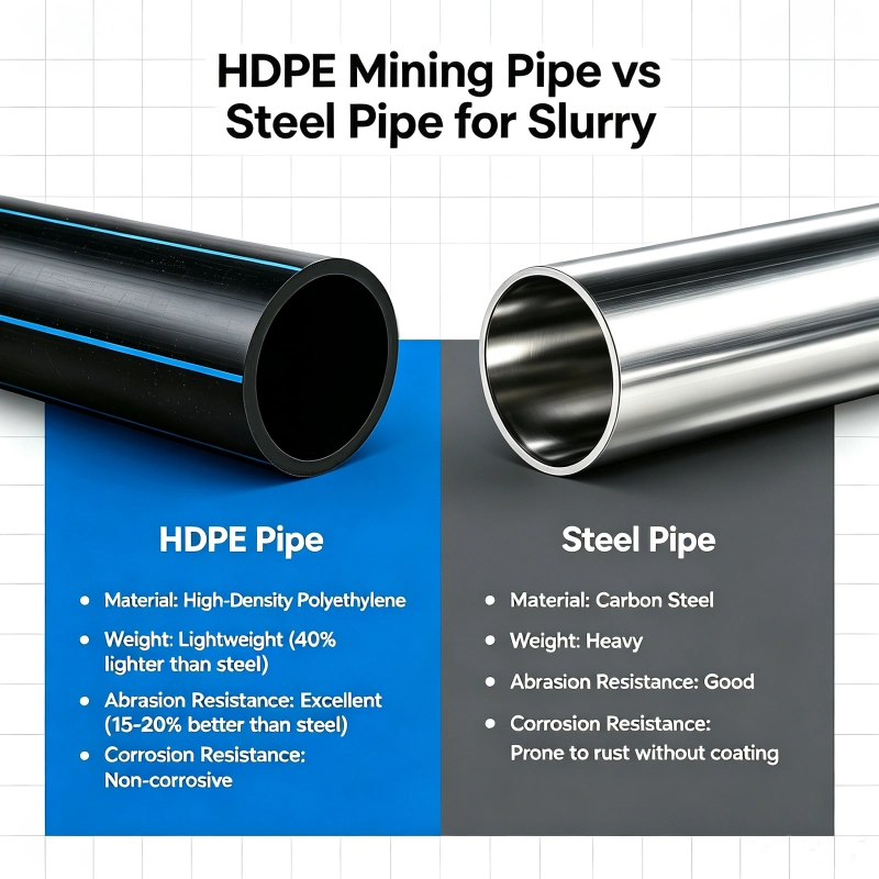HDPE Mining Pipe vs Steel Pipe for Slurry