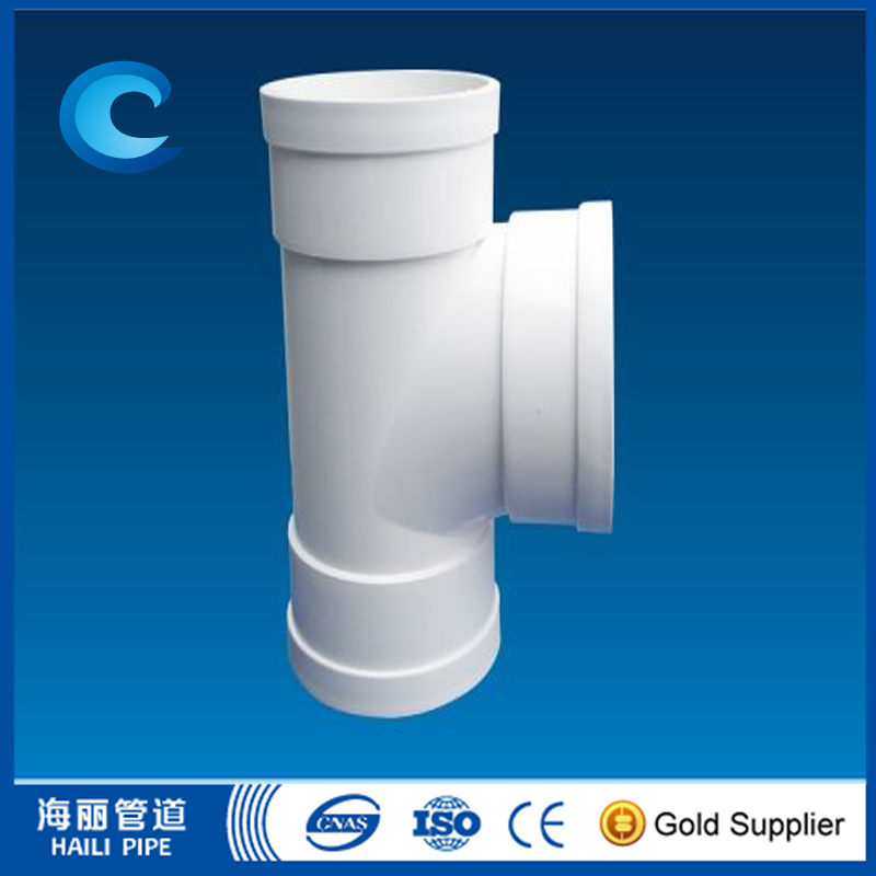 Indoor U-PVC Toilet Drain Pipe Tee Fittings Good price